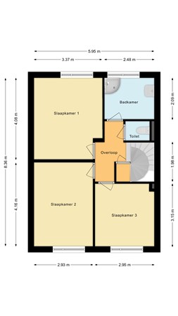 Plattegrond - Koningshof 8, 3481 HN Harmelen - Eerste verdieping.jpg